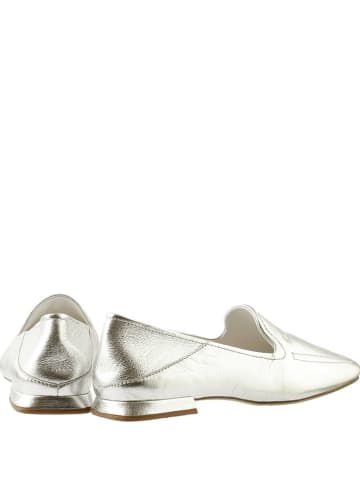 Högl Skórzane mokasyny "Therese" w kolorze srebrnym