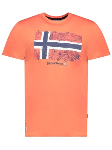 Geographical Norway Koszulka "Jpalm" w kolorze pomarańczowym