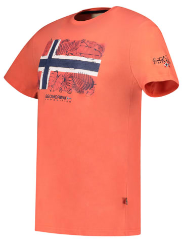 Geographical Norway Koszulka "Jpalm" w kolorze pomarańczowym