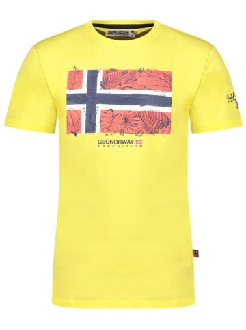 Geographical Norway Koszulka "Jpalm" w kolorze żółtym
