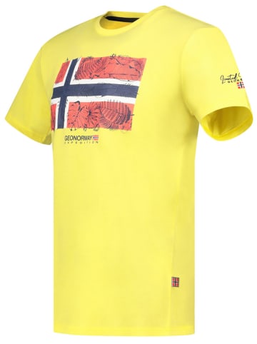Geographical Norway Koszulka "Jpalm" w kolorze żółtym