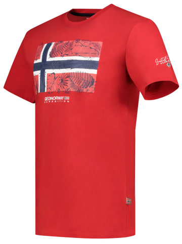 Geographical Norway Koszulka "Jpalm" w kolorze czerwonym