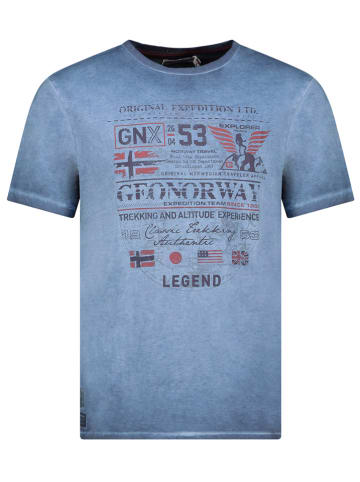 Geographical Norway Koszulka "Jorick" w kolorze niebieskim