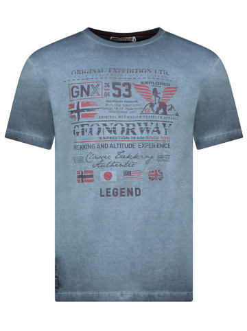 Geographical Norway Koszulka "Jorick" w kolorze niebieskim