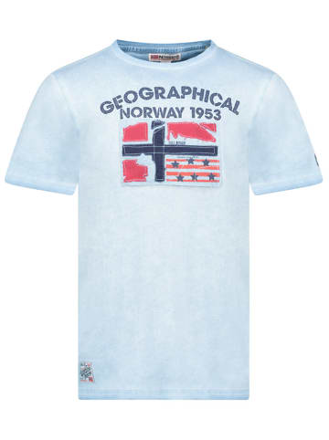 Geographical Norway Koszulka "Jotz" w kolorze błękitnym