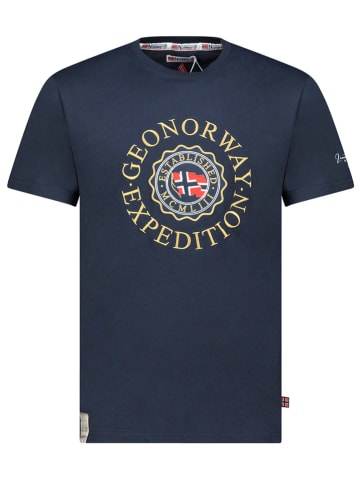 Geographical Norway Koszulka "Joe" w kolorze granatowym
