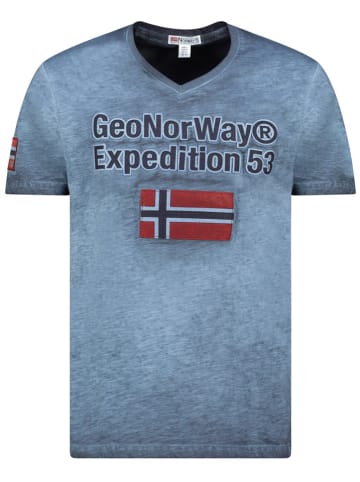 Geographical Norway Koszulka "Jimdo" w kolorze niebieskim