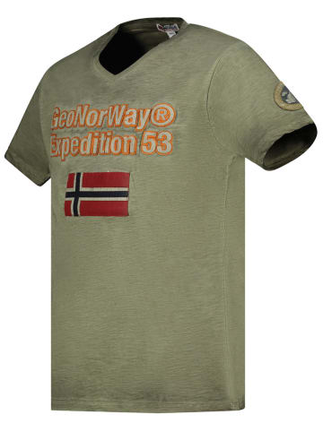 Geographical Norway Koszulka "Jimdo" w kolorze khaki