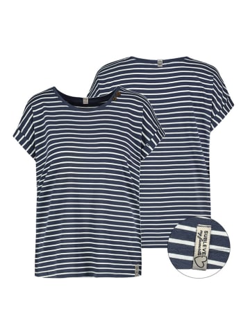 Sublevel Shirt in Dunkelblau/ Weiß