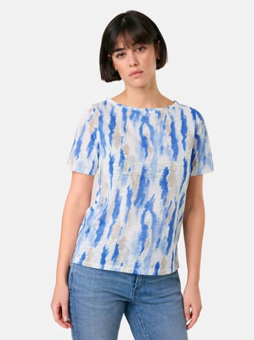 TAIFUN Shirt in Weiß/ Beige/ Blau