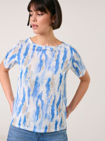 TAIFUN Shirt in Weiß/ Beige/ Blau