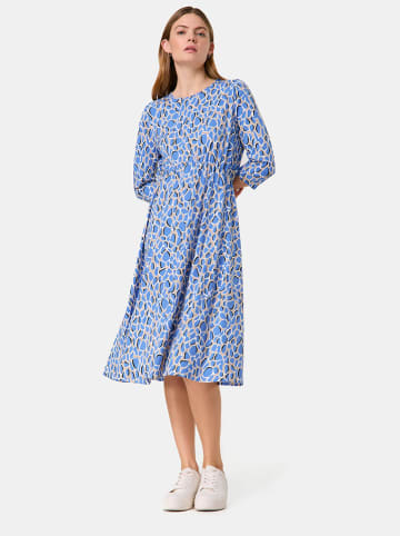 TAIFUN Kleid in Blau/ Beige