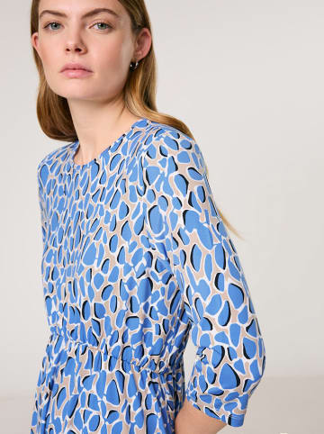 TAIFUN Kleid in Blau/ Beige
