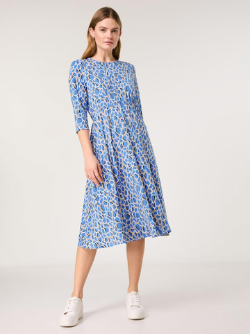 TAIFUN Kleid in Blau/ Beige