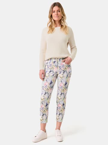 EDITION Dżinsy - Skinny fit - w kolorze kremowym ze wzorem
