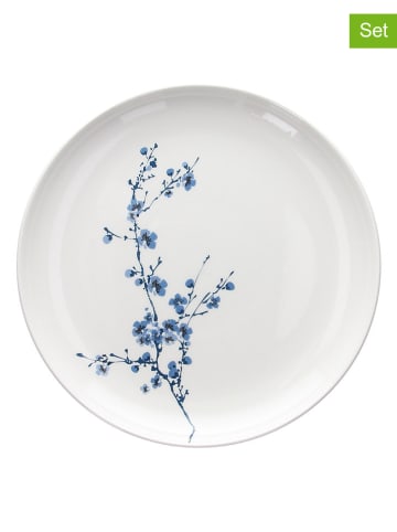 Tognana 6er-Set: Speiseteller in Weiß/ Blau - Ø 27 cm