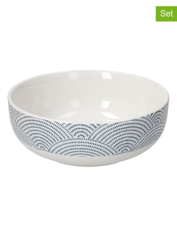 Tognana MIski (6 szt.) w kolorze biało-niebieskim do musli - Ø 15 cm