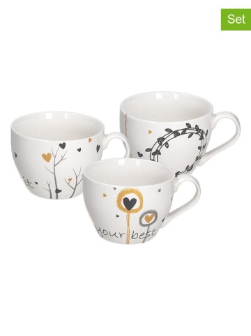 Tognana 6-delige set: mokken wit/zwart/grijs - 400 ml