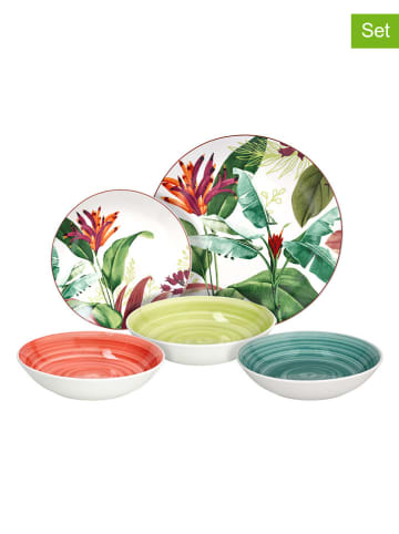 Tognana 18-delig tafelservies "Tropicalia" meerkleurig