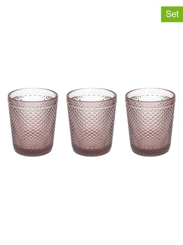 Tognana 3er-Set: Gläser "Diamante" in Rosa - 300 ml