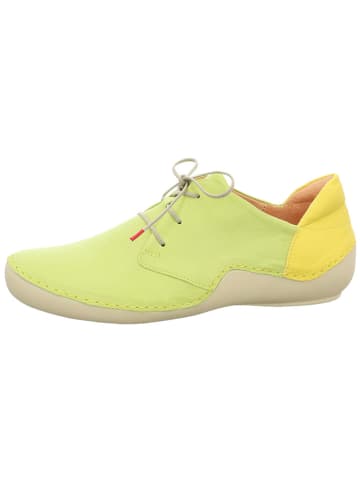 Think! Leder-Schnürschuhe in Gelb/ Grün