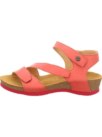 Think! Leder-Keilsandaletten in Rosa