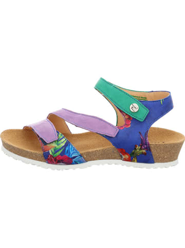 Think! Leder-Sandalen in Grün/ Lila/ Blau