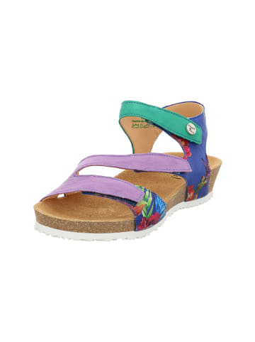 Think! Leder-Sandalen in Grün/ Lila/ Blau