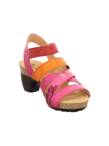 Think! Leren haksandalen roze/oranje
