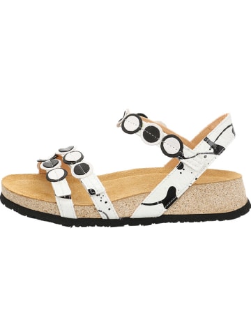 Think! Leder-Sandalen in Weiß/ Schwarz