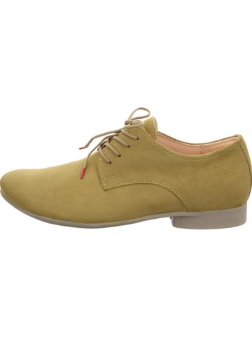 Think! Leder-Schnürschuhe in Khaki