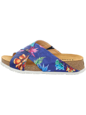 Think! Leder-Pantoletten in Blau/ Bunt