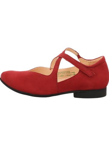 Think! Leren ballerina's met bandje rood
