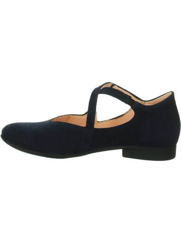 Think! Leder-Spangenballerinas in Dunkelblau
