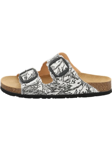 Think! Leren slippers wit/zwart