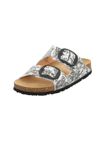 Think! Leren slippers wit/zwart