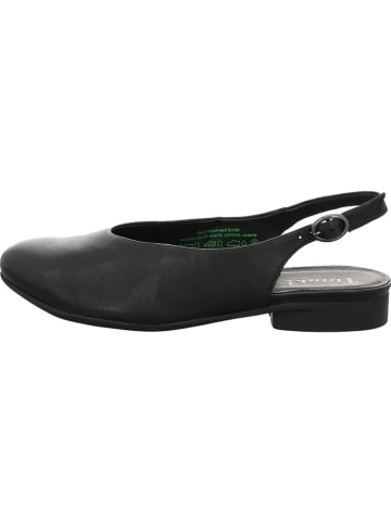 Think! Leder-Slingballerinas in Schwarz