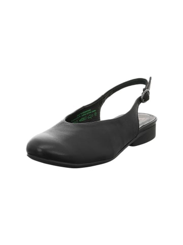 Think! Leder-Slingballerinas in Schwarz