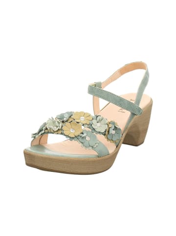 Think! Leren haksandalen turquoise
