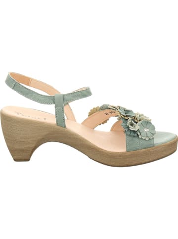 Think! Leren haksandalen turquoise