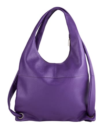Think! Leder-Schultertasche in Lila