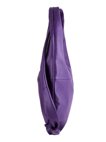 Think! Leder-Schultertasche in Lila