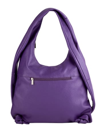Think! Leder-Schultertasche in Lila