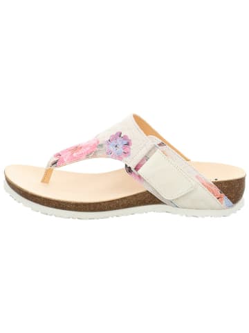 Think! Leder-Zehentrenner in Creme/ Rosa