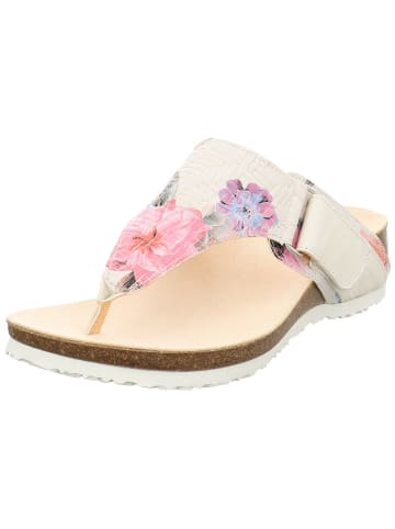 Think! Leder-Zehentrenner in Creme/ Rosa