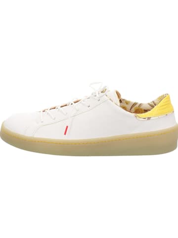 Think! Leder-Sneakers in Weiß/ Gelb