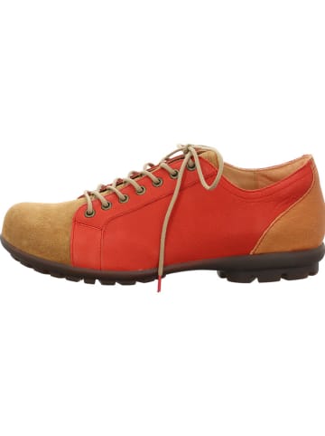 Think! Leren sneakers rood/lichtbruin