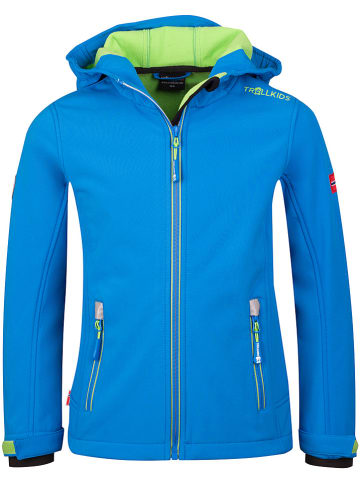 Trollkids Softshelljacke "Trollfjord" in Blau/ Hellgrün
