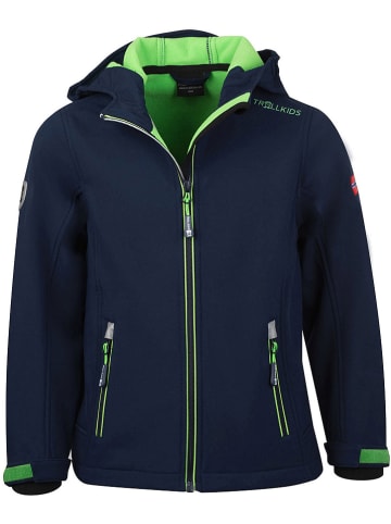 Trollkids Softshelljacke "Trollfjord" in Dunkelblau/ Hellgrün