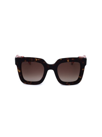 Carolina Herrera Damen-Sonnenbrille in Schwarz-Rot/ Braun